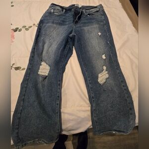 Lane Bryant Blue Flare Wide Leg Jeans